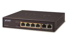 sapro Switch PLANET FSD-604HP 4x PoE 802.3at 60W+ 2x 100Base-TX