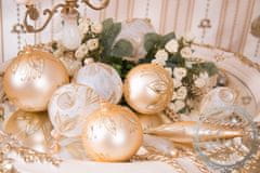 Decor By Glassor Vianočná raketa zlatá dekor lístky