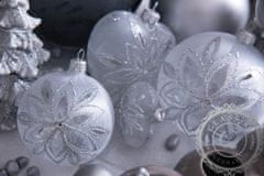Decor By Glassor Vianočné srdce mrazolak s kvetinou (Veľkosť: 6)