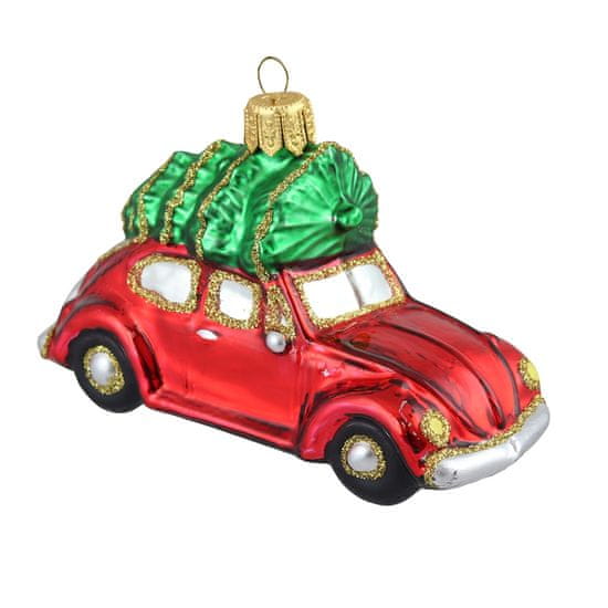 Decor By Glassor Vianočná ozdoba – autíčko so stromčekom