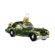 Decor By Glassor Vianočná ozdoba autíčko zelené s dvomi darčekmi