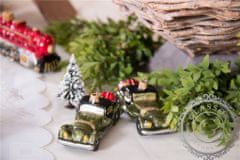Decor By Glassor Vianočná ozdoba autíčko s darčekmi