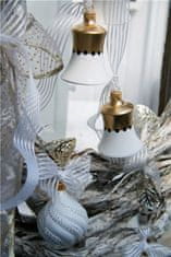 Decor By Glassor Vianočný zvonček biely zlatý 