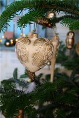Decor By Glassor Vianočné srdce, krémové lístky