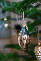 Decor By Glassor Vianočná oliva hnedo-modrá