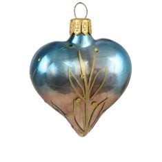 Decor By Glassor Vianočné srdce hnedo-modré