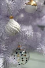 Decor By Glassor Vianočná ozdoba kvapka biela, zlaté bodky