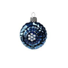 Decor By Glassor Mini sklenená ozdoba medailón modrý