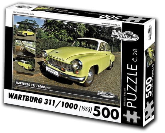 RETRO-AUTA© Puzzle č. 28 Wartburg 311/1000 (1963) 500 dielikov