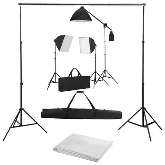 Vidaxl Sada do fotoštúdia so softbox svetlami a pozadím