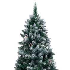 Vidaxl Umelý vianočný stromček s LED, súpravou gulí a šiškami 210 cm
