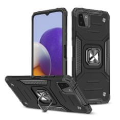 WOZINSKY KRYT HYBRIDNÉHO PUZDRA WOZINSKY RING ARMOR ARMORED + MAGNETICKÝ DRŽIAK PRE SAMSUNG GALAXY A22 5G ČIERNY