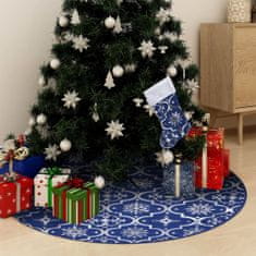 Greatstore Luxusná deka pod vianočný stromček a ponožka modrá 122 cm látka