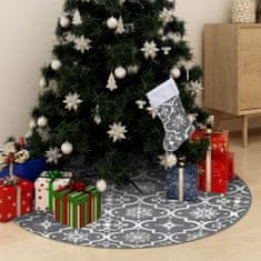 Greatstore Luxusná deka pod vianočný stromček s ponožkou sivá 122 cm látka