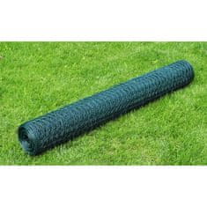 Vidaxl Drôtené pletivo, pozinkované a potiahnuté PVC 25x0,75 m, zelené