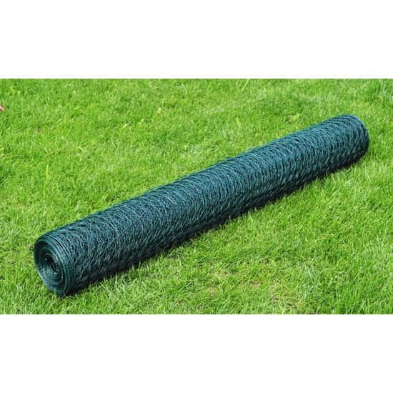 Vidaxl Drôtené pletivo, pozinkované a potiahnuté PVC 25x1 m, zelené