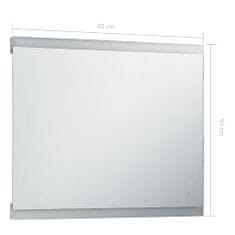 Vidaxl Kúpeľňové LED nástenné zrkadlo s dotykovým snímačom 60x50 cm