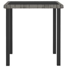Petromila vidaXL Záhradný jedálenský stôl sivý 70x70x73 cm polyratanový