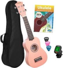 Cascha HH 3976 EN Soprano Ukulele Bundle Pink