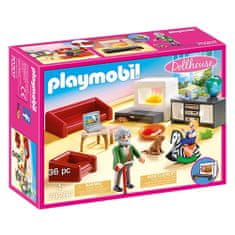 Playmobil Obývacia izba s krbom , Domčeky pre bábiky a príslušenstvo, 36 dielikov