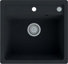 Vima Vima 900 - Granitový drez bez odkvapkávacej plochy 530x500x220mm, tmavý grafit matný