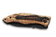 Herbertz 227011 vreckový nôž 8,5 cm, drevo Zebrawood, motív pavúka s pavučinou 