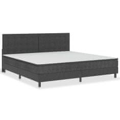 Vidaxl Posteľ boxspring tmavošedá látková 200x200 cm