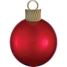 Amscan Fóliový balón Vianočná guľa červená 38x50cm