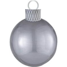 Amscan Fóliový balón Vianočná guľa strieborná 38x50cm