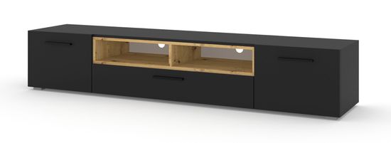 Homlando TV skrinka ANETTE 198 cm čierny mat / dub artisan