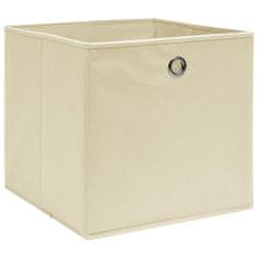 Greatstore Úložné boxy 10 ks krémové 32x32x32 cm látkové