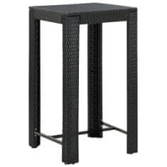 Petromila vidaXL Záhradný barový stolík čierny 60,5x60,5x110,5 cm polyratanový