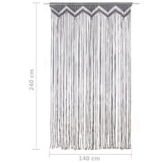 Vidaxl Záclona macrame antracitová 140x240 cm bavlna