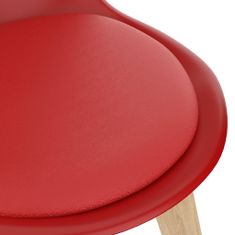 Vidaxl Jedálenské stoličky 6 ks, červené, plast