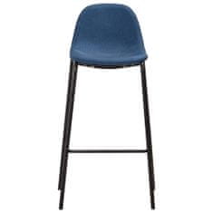 Vidaxl Barové stoličky 2 ks, modré, látka
