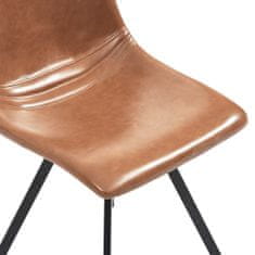 Vidaxl Jedálenské stoličky 2 ks, koňaková farba, umelá koža