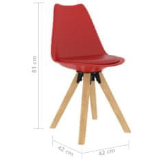 Vidaxl Jedálenské stoličky 6 ks, červené