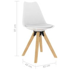 Vidaxl Jedálenské stoličky 6 ks biele PP a masívne bukové drevo