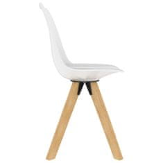 Vidaxl Jedálenské stoličky 6 ks biele PP a masívne bukové drevo