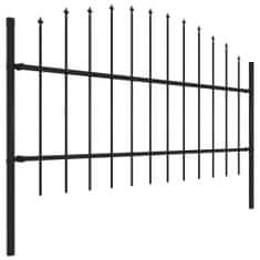 Vidaxl Záhradný plot s hrotmi, oceľ (0,75-1)x13,6 m, čierny