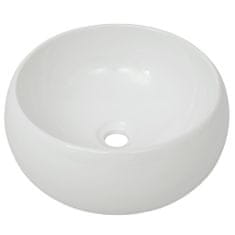 Petromila vidaXL Kúpeľňové umývadlo s pákovým kohútikom okrúhle biele