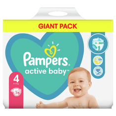 Pampers Plienky Active Baby 4 Maxi (9-14kg) Giant Pack - 76 ks