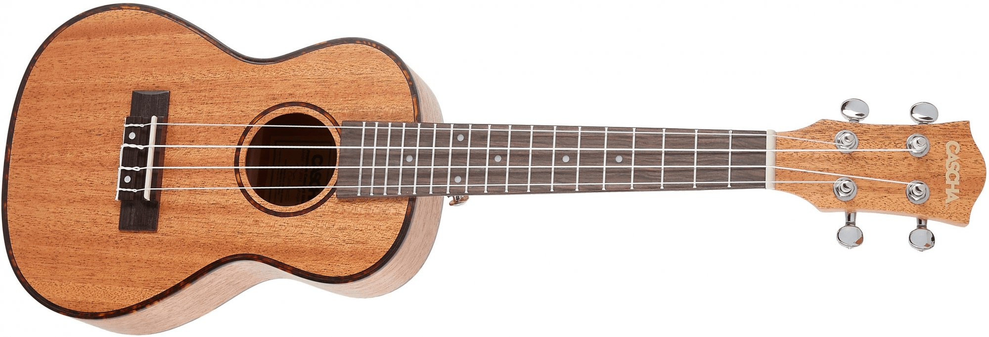  krásne koncertné ukulele Cascha HH 2036 Concert Mahogany Ukulele Bundle matná povrchová úprava 16 pražcov plnohodnotný zvuk zhotovené z mahagónového dreva bohatá výbava krásne aj ako darček 