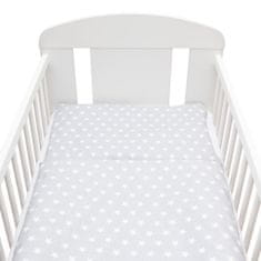 NEW BABY 2-dielne posteľné obliečky 90/120 cm šedé Hviezdičky biele