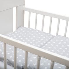 NEW BABY 2-dielne posteľné obliečky 90/120 cm šedé Hviezdičky biele