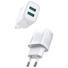 Joyroom Mini Fast Charger sieťová nabíjačka 2x USB 2.1A 10.5W, biela