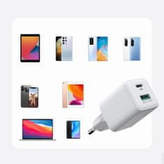 Joyroom Mini Fast Charger sieťová nabíjačka USB / USB-C 30W PD QC, biela