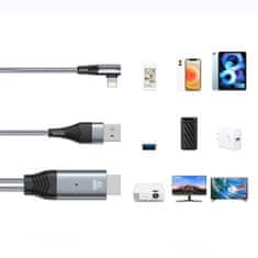 Joyroom SY-35L1 adaptér Lightning / HDMI 4K 3m, sivý