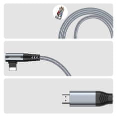 Joyroom SY-35L1 adaptér Lightning / HDMI 4K 3m, sivý