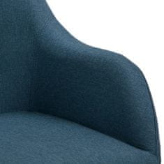 Vidaxl Otočné jedálenské stoličky 6 ks modré látkové